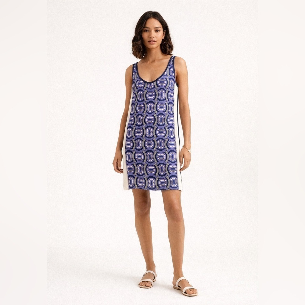 Club Monaco Purple Mod 60s Inspired Print Slip Dress Size 8